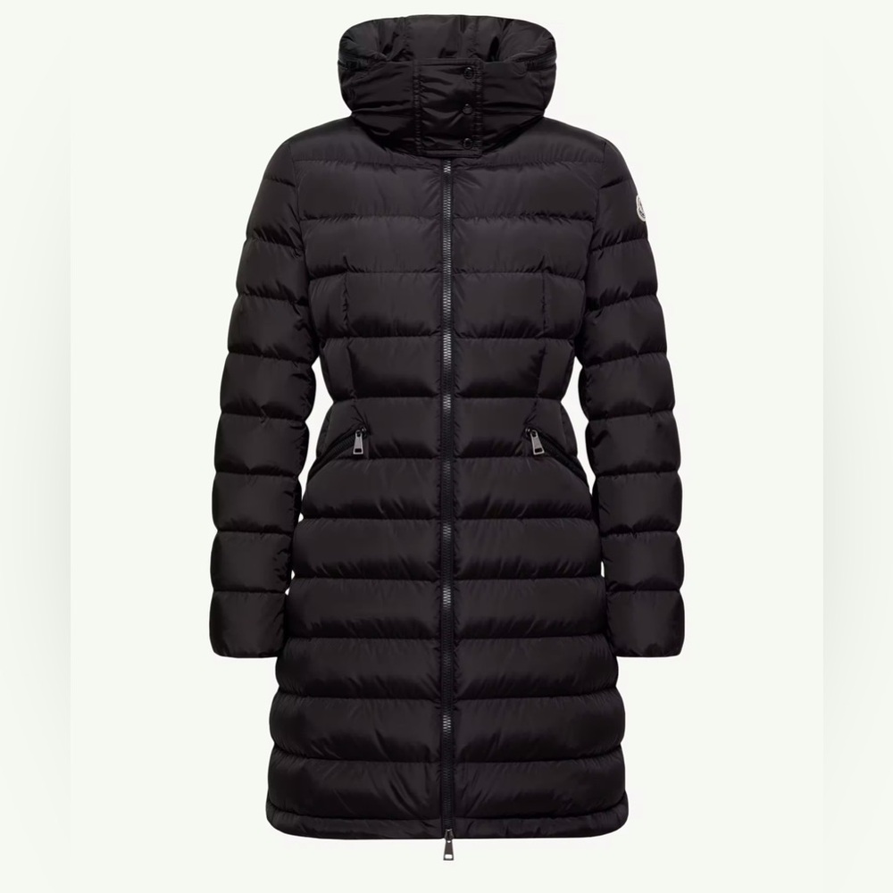 Moncler Flammette Down Coat w/Stowable Hood - Size 1